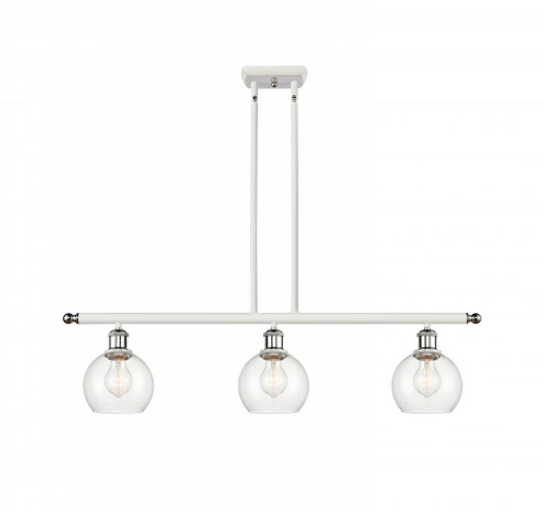 Athens - 3 Light - 36 inch - White Polished Chrome - Stem hung - Island Light (3442|516-3I-WPC-G122-6-LED)