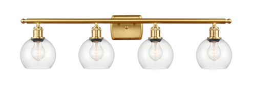 Athens - 4 Light - 36 inch - Satin Gold - Bath Vanity Light (3442|516-4W-SG-G122-6-LED)