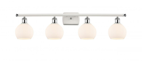 Athens - 4 Light - 36 inch - White Polished Chrome - Bath Vanity Light (3442|516-4W-WPC-G121-6-LED)