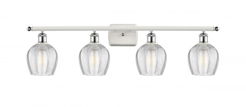 Norfolk - 4 Light - 36 inch - White Polished Chrome - Bath Vanity Light (3442|516-4W-WPC-G462-6)
