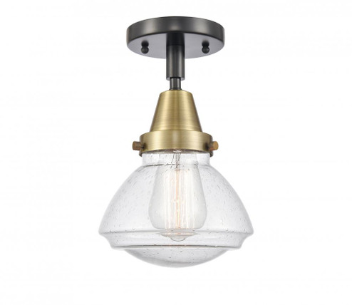 Olean - 1 Light - 7 inch - Black Antique Brass - Semi-Flush Mount (3442|447-1C-BAB-G324-LED)