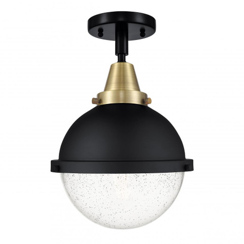 Hampden - 1 Light - 9 inch - Black Antique Brass - Semi-Flush Mount (3442|447-1C-BAB-HFS-84-BK-LED)