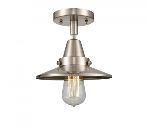 Railroad - 1 Light - 8 inch - Brushed Satin Nickel - Semi-Flush Mount (3442|447-1C-SN-M2-LED)
