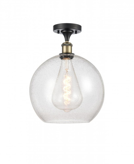 Athens - 1 Light - 12 inch - Black Antique Brass - Semi-Flush Mount (3442|516-1C-BAB-G124-12-LED)