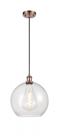 Athens - 1 Light - 12 inch - Antique Copper - Cord hung - Mini Pendant (3442|516-1P-AC-G124-12-LED)