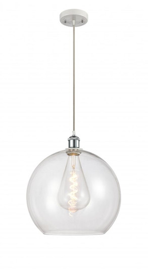 Athens - 1 Light - 14 inch - White Polished Chrome - Cord hung - Pendant (3442|516-1P-WPC-G122-14)