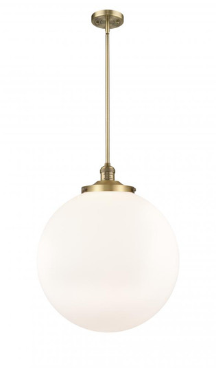 Beacon - 1 Light - 18 inch - Brushed Brass - Stem Hung - Pendant (3442|201S-BB-G201-18-LED)