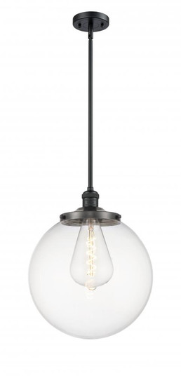 Beacon - 1 Light - 14 inch - Matte Black - Stem Hung - Pendant (3442|201S-BK-G202-14-LED)