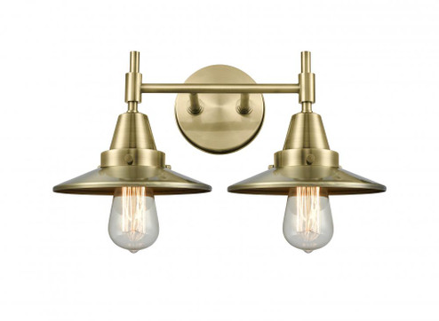 Railroad - 2 Light - 17 inch - Antique Brass - Bath Vanity Light (3442|447-2W-AB-M4-AB-LED)