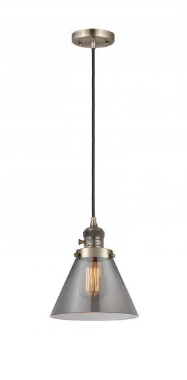 Cone - 1 Light - 8 inch - Antique Brass - Cord hung - Mini Pendant (3442|201CSW-AB-G43-LED)