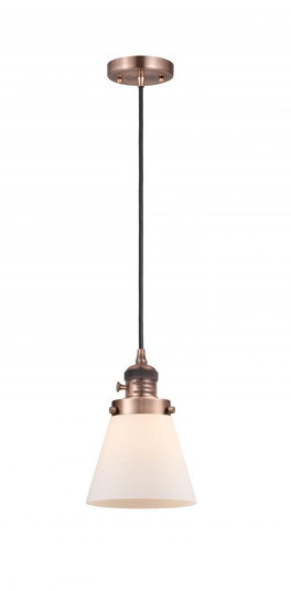 Cone - 1 Light - 6 inch - Antique Copper - Cord hung - Mini Pendant (3442|201CSW-AC-G61-LED)