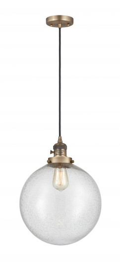 Beacon - 1 Light - 12 inch - Brushed Brass - Cord hung - Mini Pendant (3442|201CSW-BB-G204-12-LED)