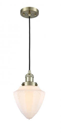 Bullet - 1 Light - 7 inch - Antique Brass - Cord hung - Mini Pendant (3442|201C-AB-G661-7)