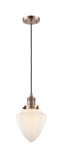 Bullet - 1 Light - 7 inch - Antique Copper - Cord hung - Mini Pendant (3442|201C-AC-G661-7)