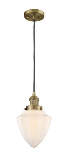 Bullet - 1 Light - 7 inch - Brushed Brass - Cord hung - Mini Pendant (3442|201C-BB-G661-7)
