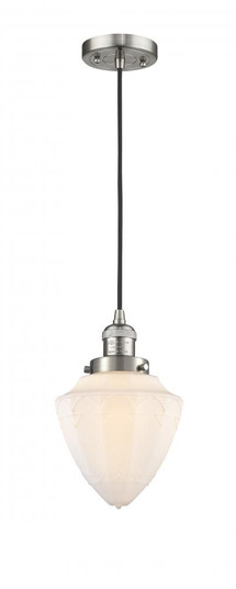 Bullet - 1 Light - 7 inch - Brushed Satin Nickel - Cord hung - Mini Pendant (3442|201C-SN-G661-7)