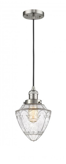 Bullet - 1 Light - 7 inch - Brushed Satin Nickel - Cord hung - Mini Pendant (3442|201C-SN-G664-7)