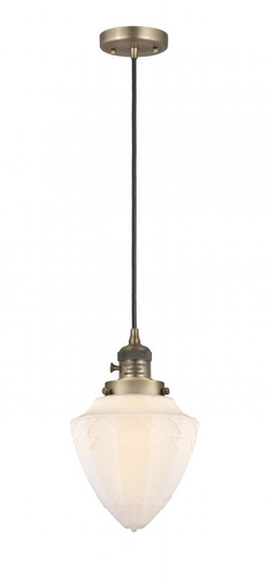 Bullet - 1 Light - 7 inch - Brushed Brass - Cord hung - Mini Pendant (3442|201CSW-BB-G661-7-LED)