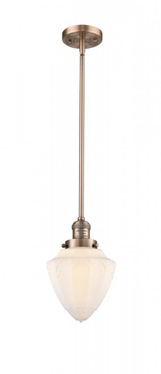 Bullet - 1 Light - 7 inch - Antique Copper - Stem Hung - Mini Pendant (3442|201S-AC-G661-7-LED)