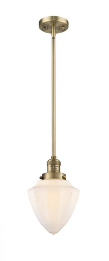 Bullet - 1 Light - 7 inch - Brushed Brass - Stem Hung - Mini Pendant (3442|201S-BB-G661-7-LED)