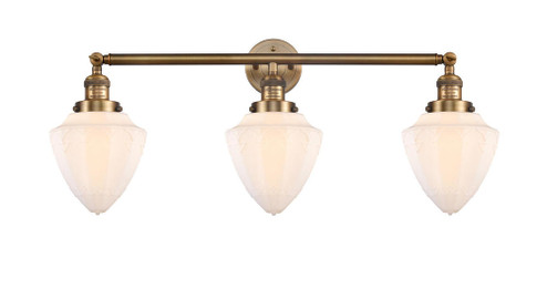 Bullet - 3 Light - 34 inch - Brushed Brass - Bath Vanity Light (3442|205-BB-G661-7-LED)