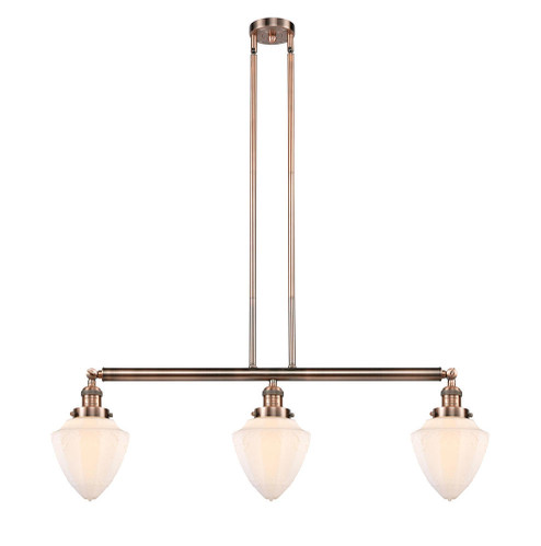 Bullet - 3 Light - 38 inch - Antique Copper - Stem Hung - Adjustable Island Light (3442|213-AC-G661-7)