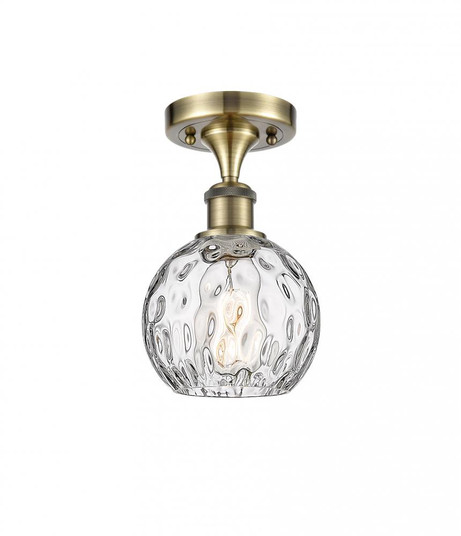 Athens Water Glass - 1 Light - 6 inch - Antique Brass - Semi-Flush Mount (3442|516-1C-AB-G1215-6-LED)