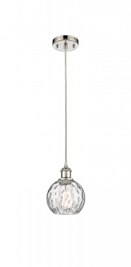 Athens Water Glass - 1 Light - 6 inch - Polished Nickel - Cord hung - Mini Pendant (3442|516-1P-PN-G1215-6)