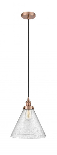 Cone - 1 Light - 12 inch - Antique Copper - Cord hung - Mini Pendant (3442|616-1PH-AC-G44-L-LED)
