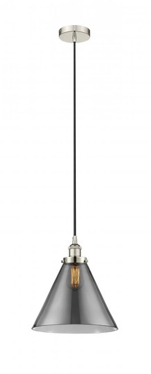Cone - 1 Light - 12 inch - Polished Nickel - Cord hung - Mini Pendant (3442|616-1PH-PN-G43-L-LED)