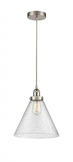Cone - 1 Light - 12 inch - Brushed Satin Nickel - Cord hung - Mini Pendant (3442|616-1PH-SN-G44-L)