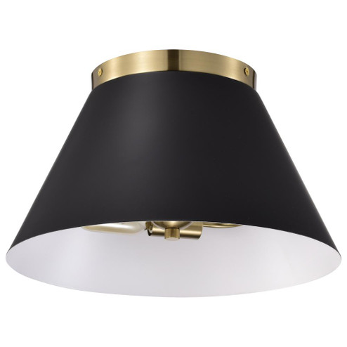 Dover; 3 Light; Small Flush Mount; Black with Vintage Brass (81|60/7417)
