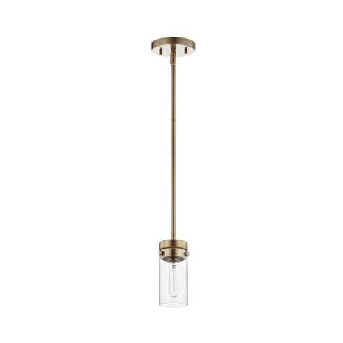 Intersection; 1 Light; Mini Pendant; Burnished Brass with Clear Glass (81|60/7529)