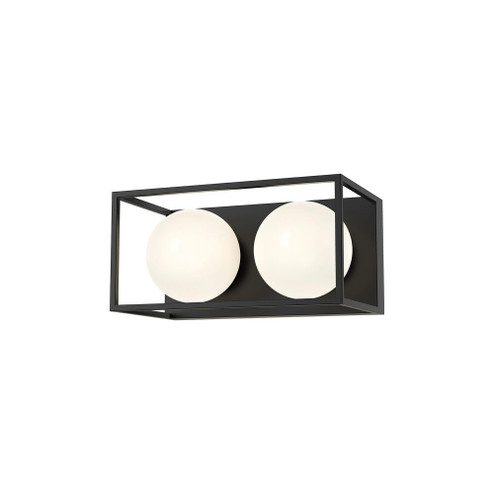 Amelia 13-in Matte Black/Opal Matte Glass 2 Lights Vanity (7713|VL519213MBOP)