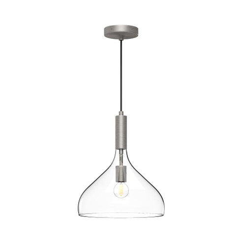Belleview 12-in Brushed Nickel/Clear Glass 1 Light Pendant (7713|PD532312BNCL)