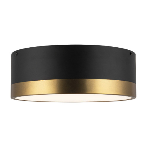 Brisbane 12-in Aged Gold/Matte Black 2 Lights Flush Mount (7713|FM556212AGMB)