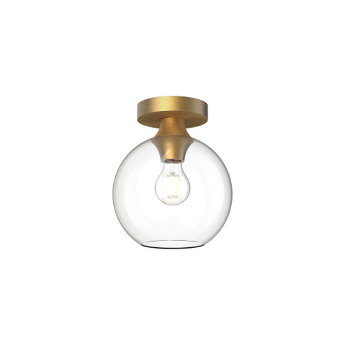 Castilla 8-in Aged Gold/Clear Glass 1 Light Flush Mount (7713|FM506108AGCL)