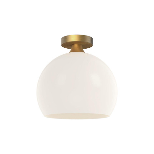 Castilla 12-in Aged Gold/Opal Matte Glass 1 Light Flush Mount (7713|FM506312AGOP)