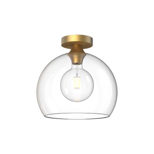 Castilla 12-in Aged Gold/Clear Glass 1 Light Flush Mount (7713|FM506312AGCL)