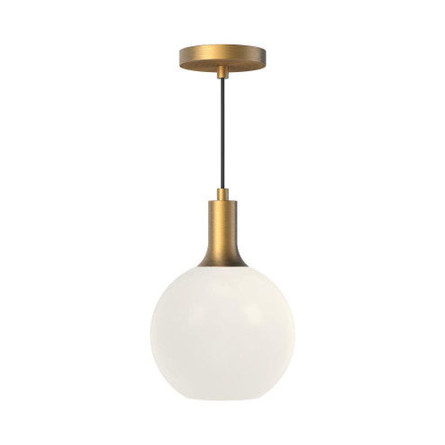 Castilla 8-in Aged Gold/Opal Matte Glass 1 Light Pendant (7713|PD506108AGOP)