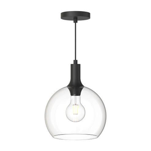 Castilla 10-in Clear Glass/Matte Black 1 Light Pendant (7713|PD506210MBCL)