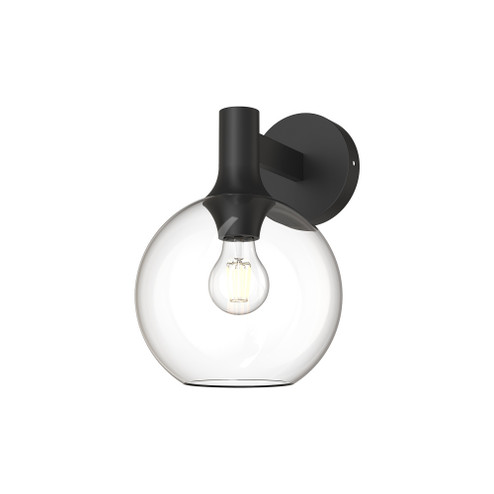 Castilla 8-in Clear Glass/Matte Black 1 Light Damp-Rated Wall/Vanity Light (7713|WV506108MBCL)