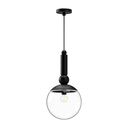 Delilah 10-in Clear Glass/Matte Black 1 Light Pendant (7713|PD560510MBCL)