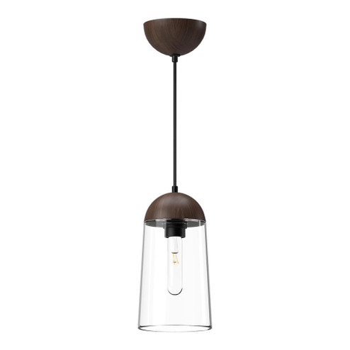 Emil 6-in Matte Black/Walnut 1 Light Pendant (7713|PD542207MBWT)