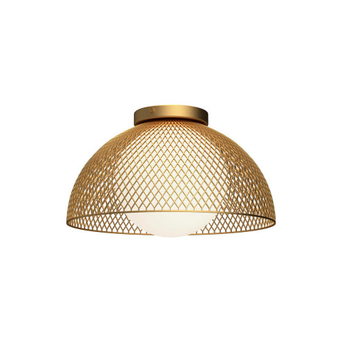 Haven 12-in Gold/Opal Matte Glass 1 Light Flush Mount (7713|FM402513GDOP)