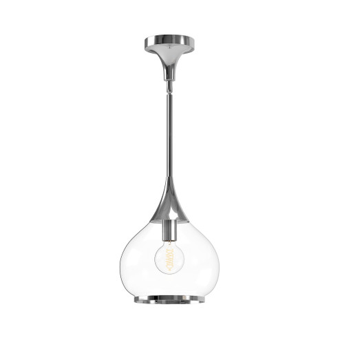Hazel 10-in Chrome/Clear Glass 1 Light Socket Pendant (7713|PD524110CHCL)