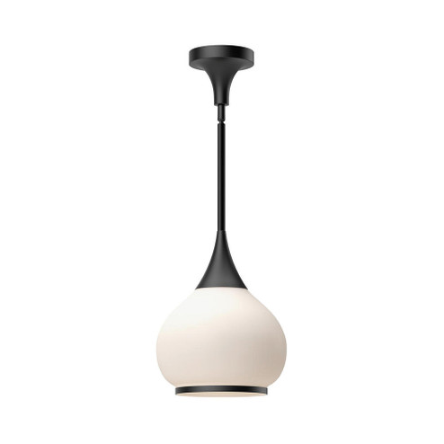 Hazel 10-in Matte Black/Opal Matte Glass 1 Light Pendant (7713|PD524110MBOP)