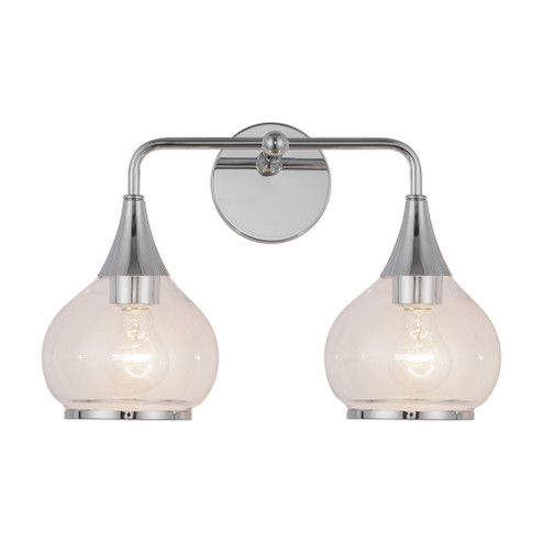 Hazel 17-in Chrome/Clear Glass 2 Lights Damp-Rated Vanity Light (7713|VL524217CHCL)