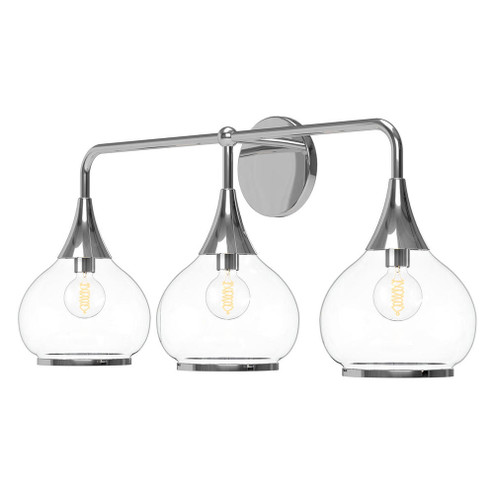 Hazel 26-in Chrome/Clear Glass 3 Lights Vanity (7713|VL524326CHCL)