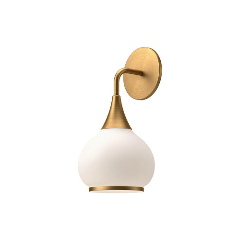 Hazel 6-in Aged Gold/Opal Matte Glass 1 Light Wall/Vanity (7713|WV524006AGOP)